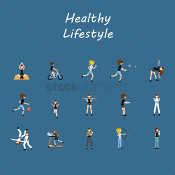 Healthy lifestyle icons