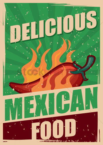 Delicious mexican food poster