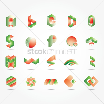 Set of abstract logos