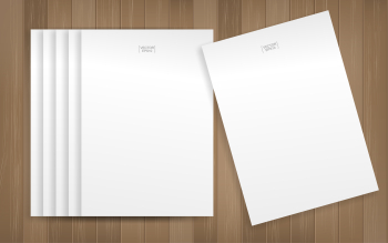 White paper sheets on wood texture Free Vector