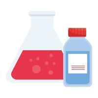 laboratory bottle with label and flask vector design Free Vector