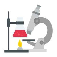 laboratory microscope with flask vector design Free Vector