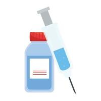 laboratory bottle with label and inyection vector design Free Vector