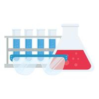 laboratory tubes glasses and flask vector design Free Vector