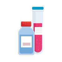 laboratory bottle with label and tube vector design Free Vector