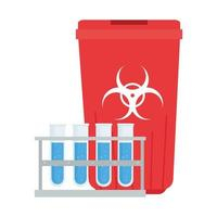 laboratory tubes and trash vector design Free Vector