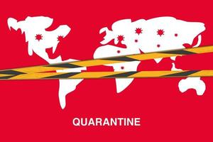 stop coronavirus outbreak or covid 19, quarantine banner with world map Free Vector