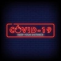 Covid 19 Neon Signs Style Text Vector Free Vector