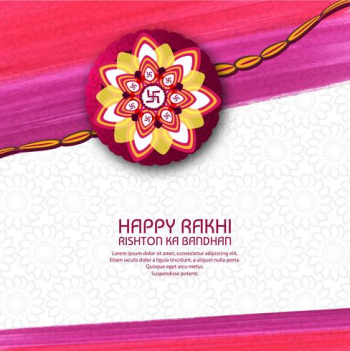 illustration of greeting card with decorative Rakhi for Raksha B