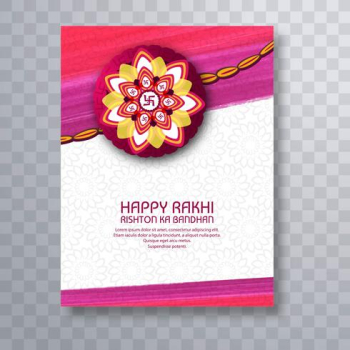 illustration of greeting card with decorative Rakhi for Raksha B