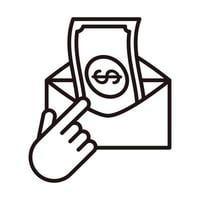 send money click shopping or payment mobile banking line style icon Free Vector