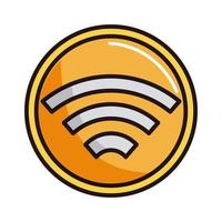 internet wifi connected shopping or payment mobile banking line and fill icon Free Vector