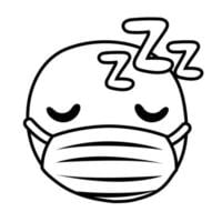 emoji asleep wearing medical mask line style Free Vector