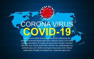 Health Medical Corona Virus Covid 19 Background with World Map. Vector Illustration Free Vector