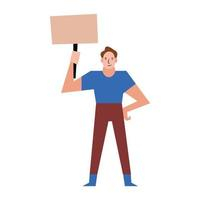 man with banner board vector design Free Vector