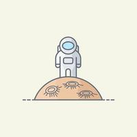 Astronaut on the planet vector icon illustration Free Vector