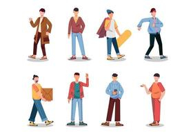 Bundle of many career character 2 sets, 8 poses of various professions, lifestyles, Free Vector