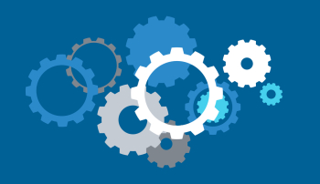 Gears on blue background