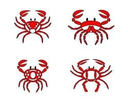 vector red crabs illustration isolated on white background, crabs set Free Vector