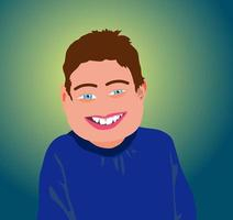 Funny Portrait of a Young Boy Free Vector