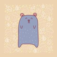 Cute bear hand drawn vector illustration. Funny camelopard character. Free Vector