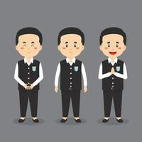 Teacher Character with Various Expression Free Vector