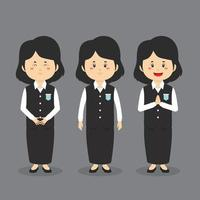 Teacher Character with Various Expression Free Vector