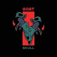 Goat skull illustration for tshirt Free Vector
