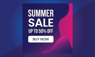 Summer Sale Banner suitable for social media posts, mobile apps, Free Vector