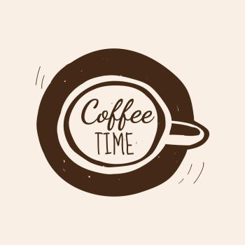 Coffee time cafe logo vector