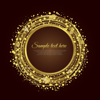 Golden circle background vector Abstract Background
