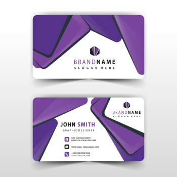 purple shape visit card design