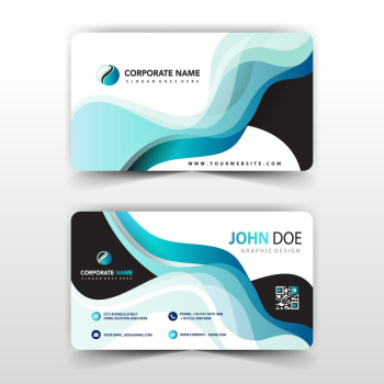visit card with abstract wavy design