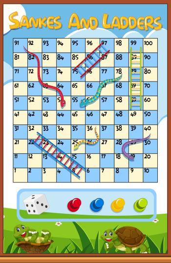A snake ladder game template