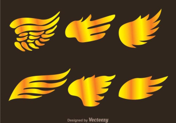 Gold Hawk Wing Logo Vectors
