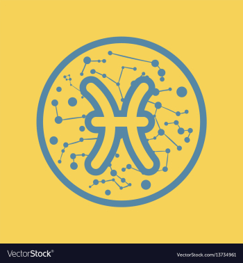 Flat icon zodiac sign pisces vector image