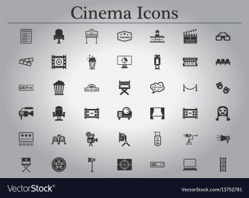 Movie cinema icons vector image