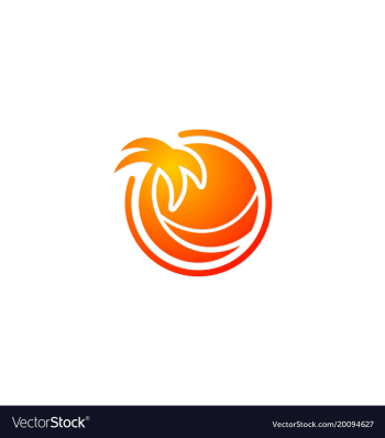  					Palm tree tropic holiday logo vector image														