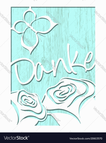 German thank you card with roses vector image
