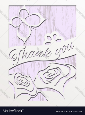 Card design thank you with roses vector image