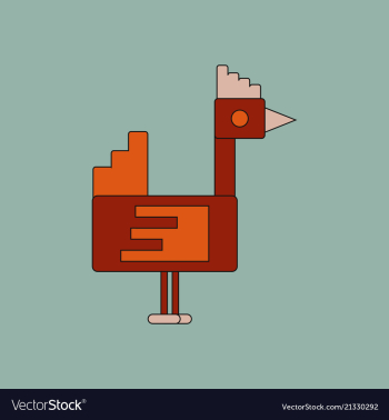 Cute cartoon hen isolated on background vector image