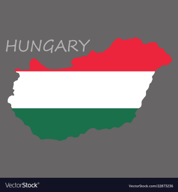 Symbol poster banner hungary map of hungary with vector image