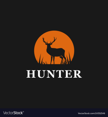 Hunter deer logo design inspiration vector image