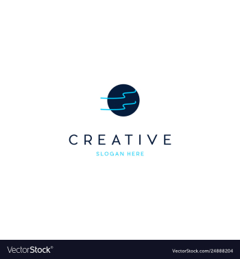 Line river networking creative business logo vector image