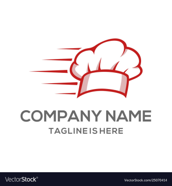 Fast chef hat chef logo vector image