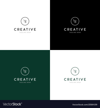Letter wv creative business logo design vector image