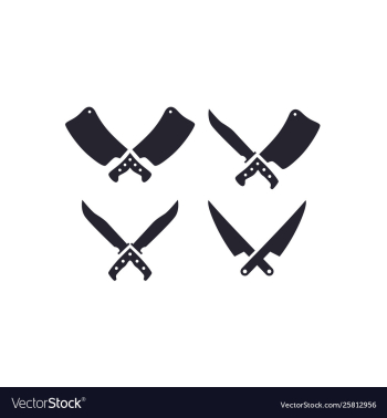Knife and cleaver cross sign icon design vector image