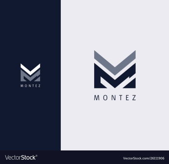 Overlay letter m logo design template vector image