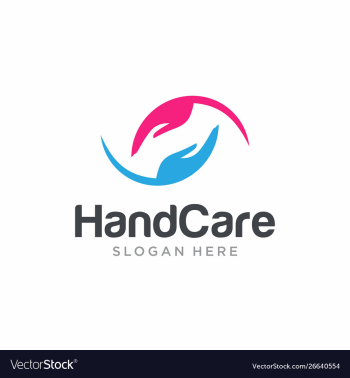 Hand care logo design template vector image