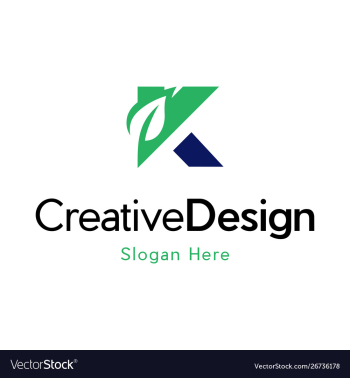 Letter k leaf naturally creative logo vector image